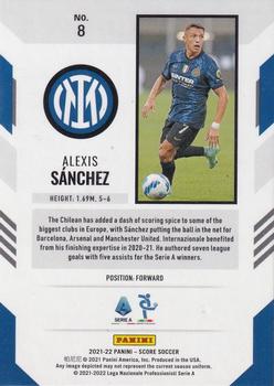 2021-22 Score Serie A #8 Alexis Sanchez Back