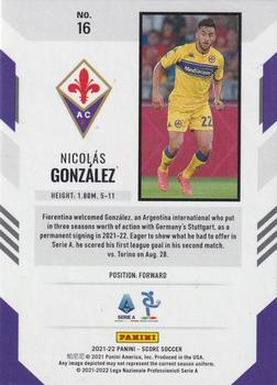 2021-22 Score Serie A #16 Nicolas Gonzalez Back