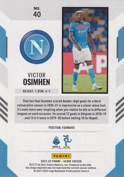 2021-22 Score Serie A #40 Victor Osimhen Back