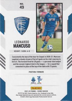 2021-22 Score Serie A #49 Leonardo Mancuso Back