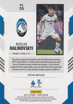 2021-22 Score Serie A #55 Ruslan Malinovskyi Back