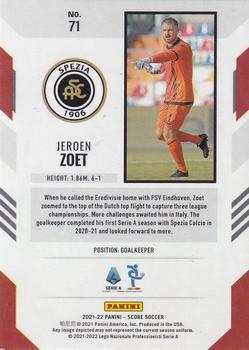 2021-22 Score Serie A #71 Jeroen Zoet Back