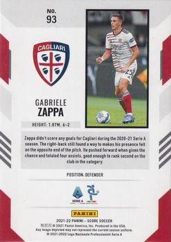 2021-22 Score Serie A #93 Gabriele Zappa Back