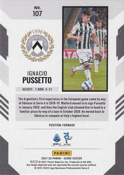 2021-22 Score Serie A #107 Ignacio Pussetto Back