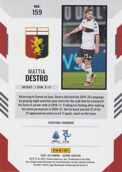 2021-22 Score Serie A #159 Mattia Destro Back