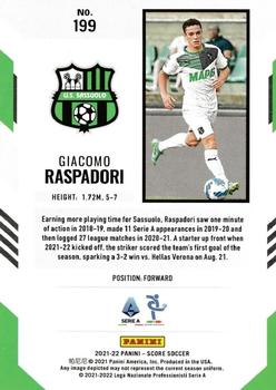 2021-22 Score Serie A #199 Giacomo Raspadori Back