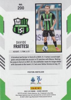 2021-22 Score Serie A #200 Davide Frattesi Back