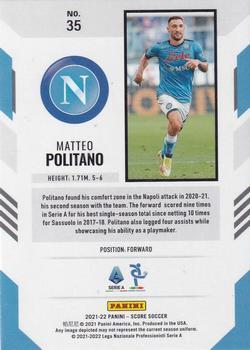 2021-22 Score Serie A - Red Lava #35 Matteo Politano Back