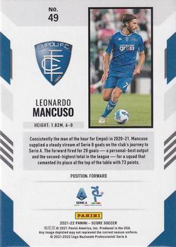 2021-22 Score Serie A - Red Lava #49 Leonardo Mancuso Back