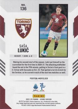 2021-22 Score Serie A - Red Lava #136 Sasa Lukic Back