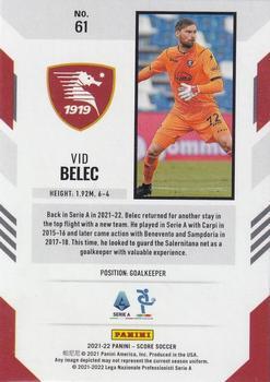 2021-22 Score Serie A - Red Lasers #61 Vid Belec Back