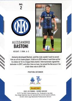 2021-22 Score Serie A - Blue Lasers #2 Alessandro Bastoni Back