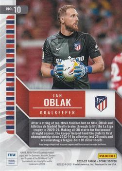 2021-22 Score FIFA - All Hands Team #10 Jan Oblak Back