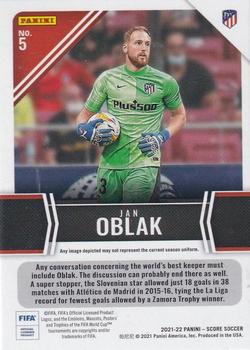 2021-22 Score FIFA - Next Level Stats #5 Jan Oblak Back