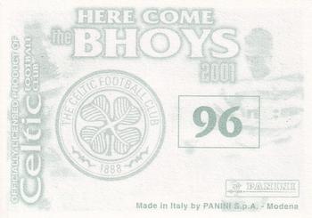 2000-01 Panini Here Come the Bhoys Celtic Football Club #96 Henrik Larsson / Vidar Riseth Back