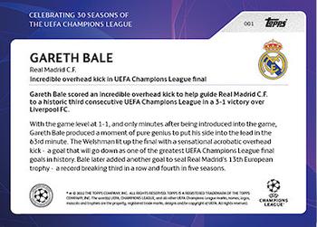 2022 Topps UEFA Champions League 30 Seasons Celebration #001 Gareth Bale Back