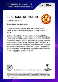 2022 Topps UEFA Champions League 30 Seasons Celebration #003 Cristiano Ronaldo Back