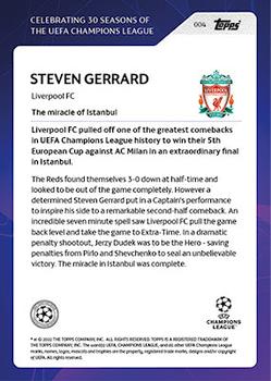 2022 Topps UEFA Champions League 30 Seasons Celebration #004 Steven Gerrard Back