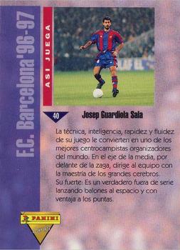 1996-97 F.C. Barcelona #40 Guardiola Back