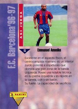 1996-97 F.C. Barcelona #51 Amunike Back