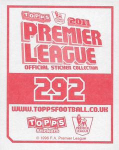 2010-11 Topps Premier League 2011 #292 Joey Barton Back