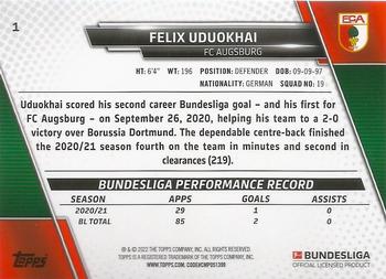 2021-22 Topps Bundesliga - Speckle Foil #1 Felix Uduokhai Back
