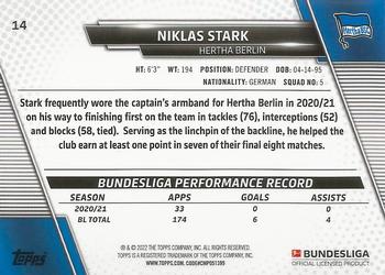 2021-22 Topps Bundesliga - Speckle Foil #14 Niklas Stark Back