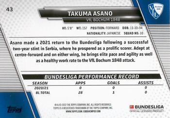 2021-22 Topps Bundesliga - Speckle Foil #43 Takuma Asano Back
