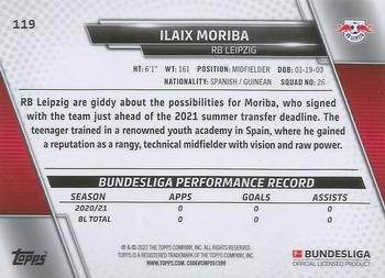 2021-22 Topps Bundesliga - Speckle Foil #119 Ilaix Moriba Back