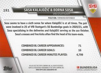 2021-22 Topps Bundesliga - Speckle Foil #191 Sasa Kalajdzic / Borna Sosa Back