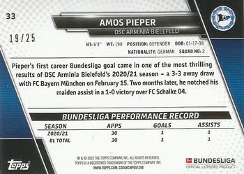 2021-22 Topps Bundesliga - Orange Foilboard #33 Amos Pieper Back