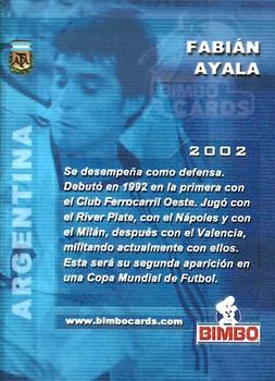 2002 Bimbo World Cup #NNO Fabian Ayala Back
