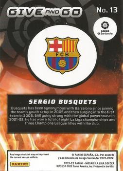 2021-22 Panini Mosaic La Liga - Give and Go #13 Sergio Busquets Back