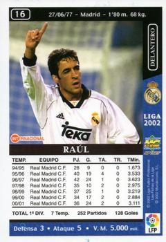 2001-02 Mundicromo Las fichas de la Liga 2002 #16 Raúl Back