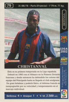 2001-02 Mundicromo Las fichas de la Liga 2002 #79 Christanval Back