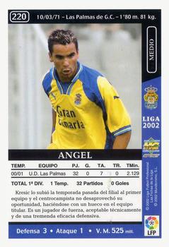 2001-02 Mundicromo Las fichas de la Liga 2002 #220 Ángel Back