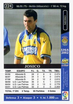 2001-02 Mundicromo Las fichas de la Liga 2002 #224 Josico Back