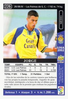 2001-02 Mundicromo Las fichas de la Liga 2002 #226 Jorge Larena Back
