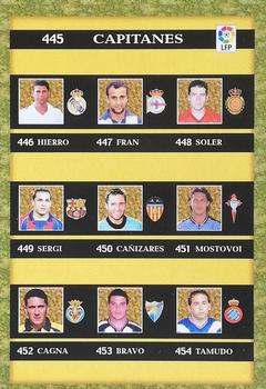 2001-02 Mundicromo Las fichas de la Liga 2002 #445 Indice Capitanes Front