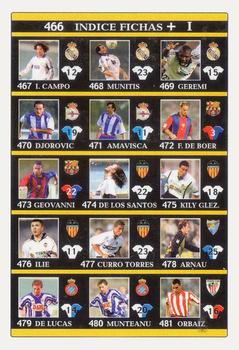 2001-02 Mundicromo Las fichas de la Liga 2002 #466 Indice Fichas + I Front