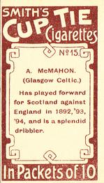 1901 F. & J. Smith (Cup Tie Cigarettes) - Footballers #15 Sandy McMahon Back