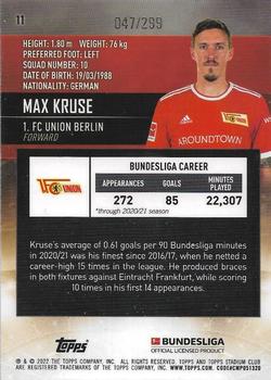 2021-22 Stadium Club Chrome Bundesliga - Purple Refractor #11 Max Kruse Back