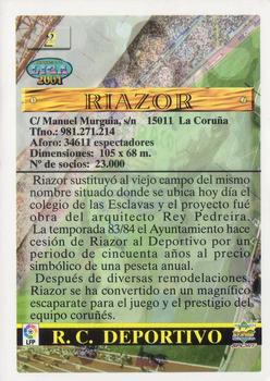 2000-01 Mundicromo Las fichas de la Liga 2001 #2 Riazor Back