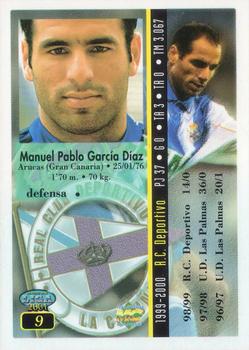 2000-01 Mundicromo Las fichas de la Liga 2001 #9 Manuel Pablo Back