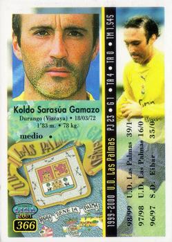 2000-01 Mundicromo Las fichas de la Liga 2001 #366 Sarasua Back