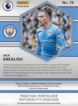 2021-22 Panini Mosaic Premier League - Blue Pulsar #15 Jack Grealish Back
