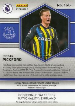2021-22 Panini Mosaic Premier League - Silver #166 Jordan Pickford Back
