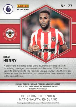 2021-22 Panini Mosaic Premier League - Mosaic Orange Fluorescent #77 Rico Henry Back