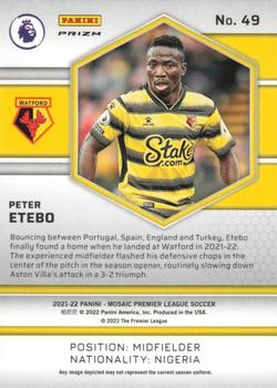 2021-22 Panini Mosaic Premier League - Mosaic Reactive Gold #49 Peter Etebo Back