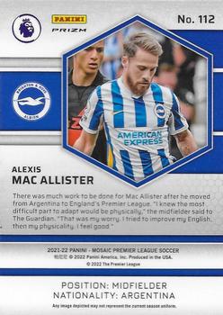 2021-22 Panini Mosaic Premier League - Mosaic Reactive Gold #112 Alexis Mac Allister Back